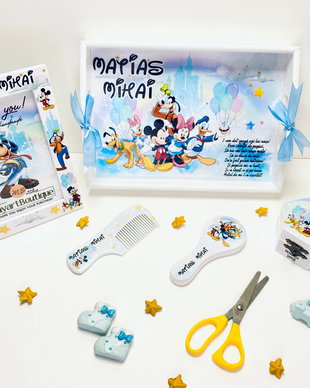 Set aniversar personalizat 1 anisor - Clubul lui Mickey Mouse - Tavita mot si accesorii