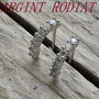 Tortite argint 925 rodiat si zirconii (2 buc), 14x3 mm
