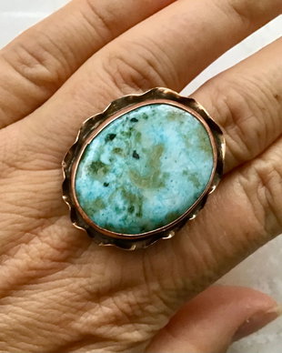 Inel cupru & Larimar