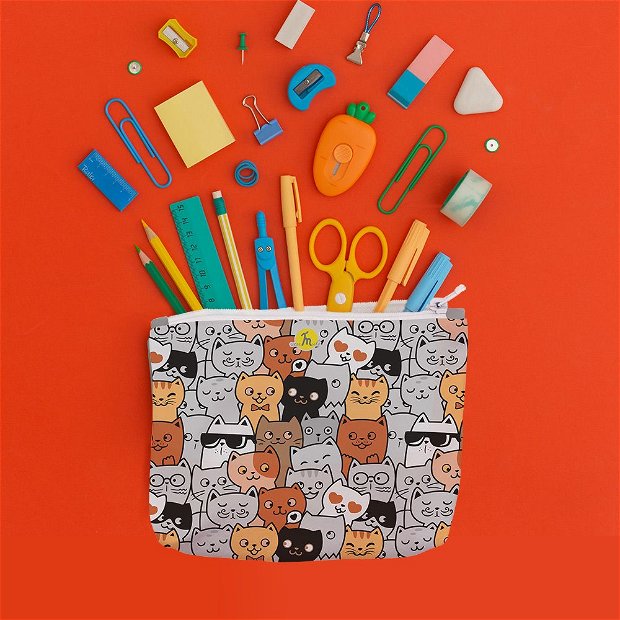 Penar Handmade, Pisici la Spectacol, Multicolor, 22x19 cm