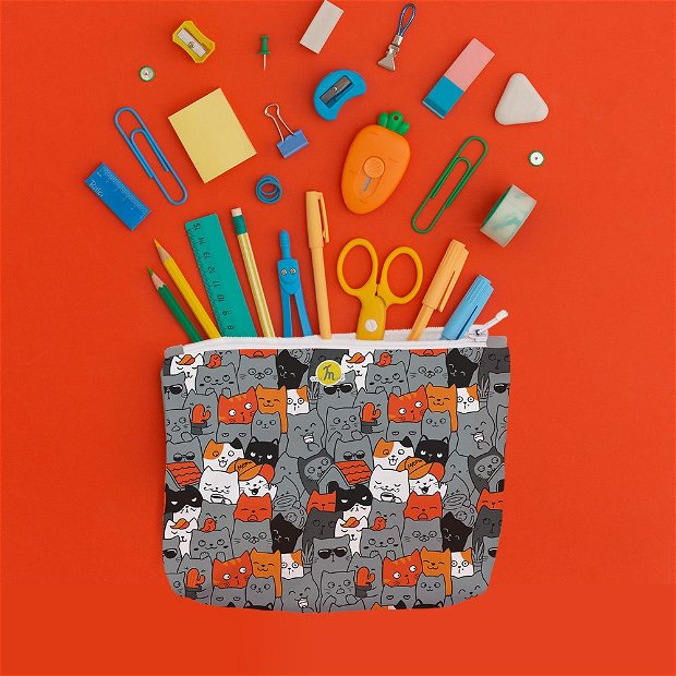 Penar Handmade, Duminica cu Pisici, Multicolor, 22x19 cm