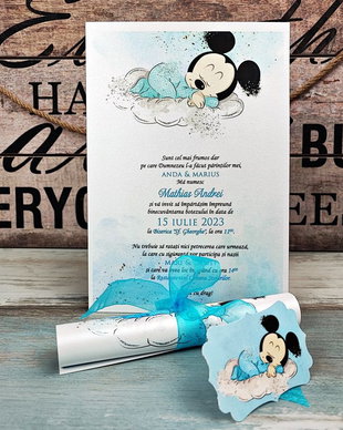 Invitatie papirus Mickey Sleeping