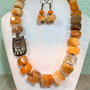 SET~ORANGE GOOD VIBES~agate masive,cristale sticla,accesorii bronz