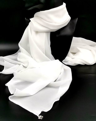 Eșarfă albă BLANCHETTE