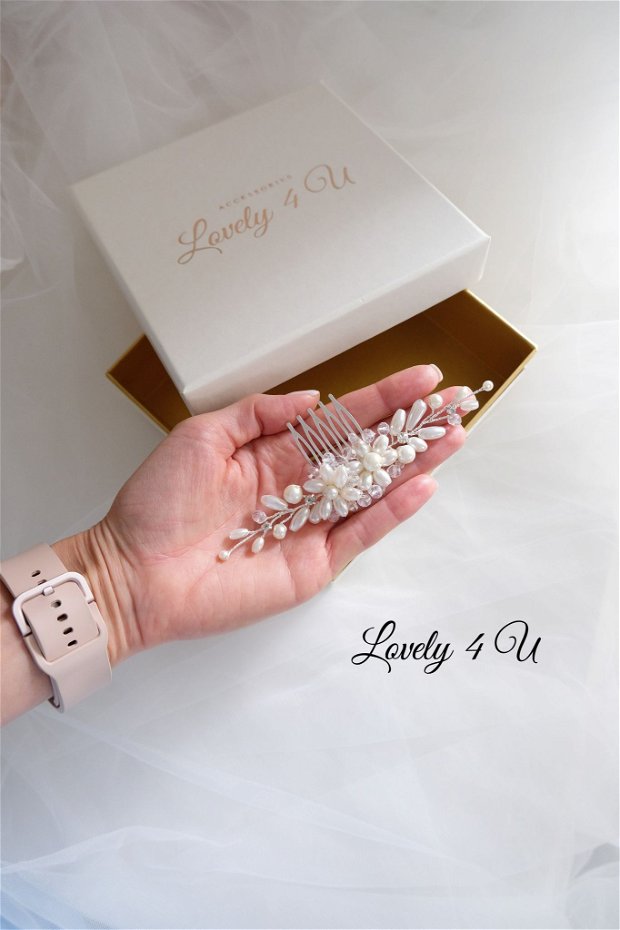 EMMA *Accesoriu pentru par elegant -  Accesoriu cu perle și cristale