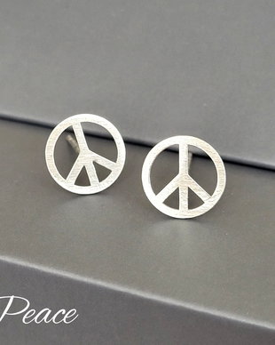 Cercei argint cu semnul păcii PEACE