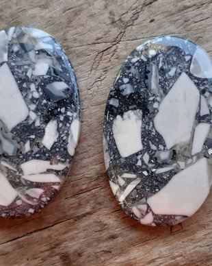 Cabochon jasp maligano, 34x22 mm (2 buc)