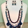 SET~FABULOUS GLAMOUROUS NIGHT~cuarț roz,agate druzy,hematit electroplacat,toho,accesorii argintii și inox