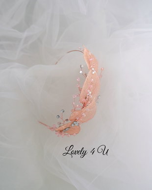 SIERRA - TIARA CU FRUNZE ROSE GOLD