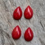 Cabochon coral rosu, 12x8 mm (2 buc)