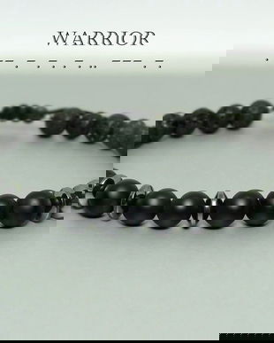 Bratara barbati/unisex - cod morse - onix, hematit & lava vulcanica 2 / Bratari personalizate