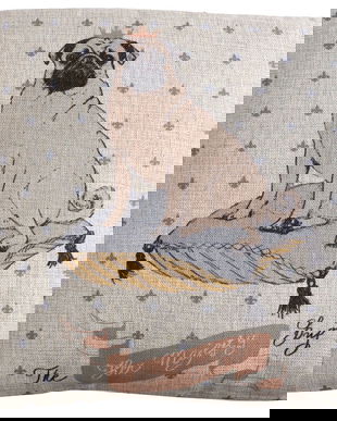 Perna decorativa cu un mops