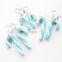 Mint Candy Cane - cercei atarnatori