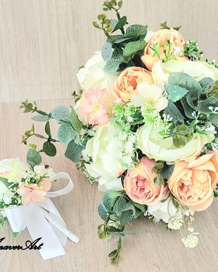 Buchet de mireasa cu cocarda mire