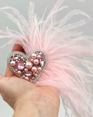 Rezervat Broșa - Glam Pink Powder Heart