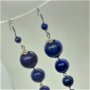 cercei handmade lungi din pietre semipretioase - lapis lazuli - mov - violet