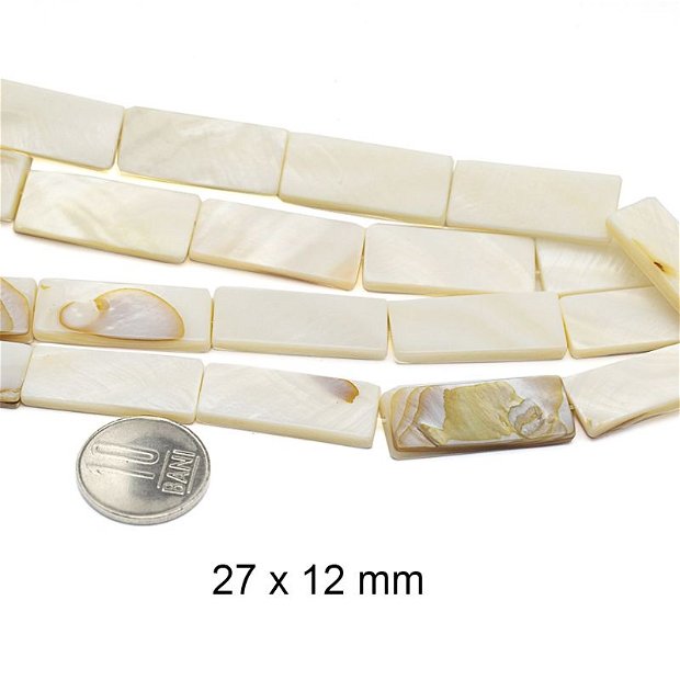 Margele sidef natural, 27 x 12 mm, SD-06