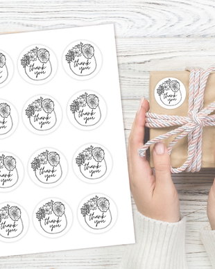 Stickere autoadezive pentru produse, Stickere Happy Mail, Handmade with Love