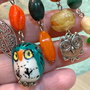 BROSA ~HAPPY OWL~ ceramica,murano,cristale,agate moss,accesorii argintate