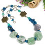 Colier fluorit brut,coral ,regalit si jad