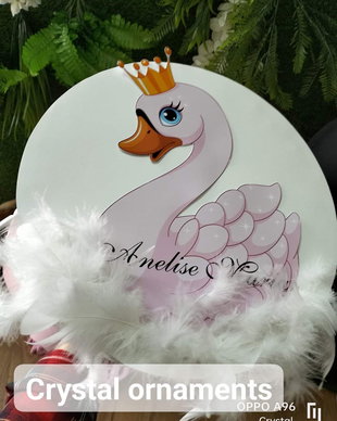 Cutie de dar botez tema lebăda