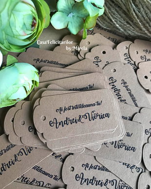 Etichete craft cu mesaj personalizat/ Etichete marturii