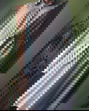 Rochie noua, verde cendre cu buline