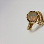 Inel reglabil, inel din aur filat , inel cu opal etiopian de foc.
