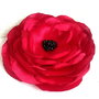 Brosa floare mac  de matase rosu aprins 12 cm