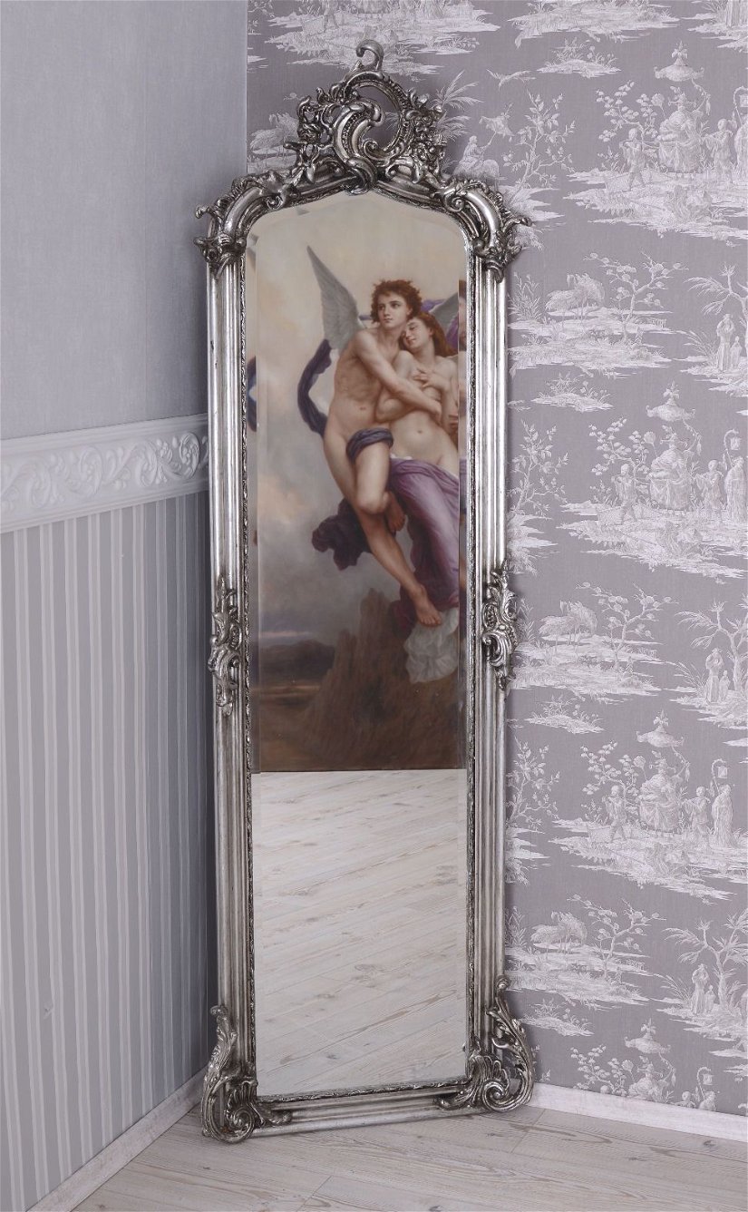 Oglinda Jugendstil din cristal cu o rama argintie