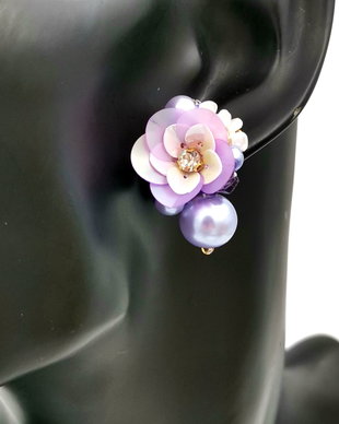 Rezervat Cercei butoni- Special Purple Flower
