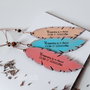 Semn de carte pana pictat manual personalizat cu mesaj