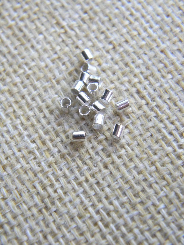 Crimpuri, argint, 2x2 mm, 10 buc. (MN8)