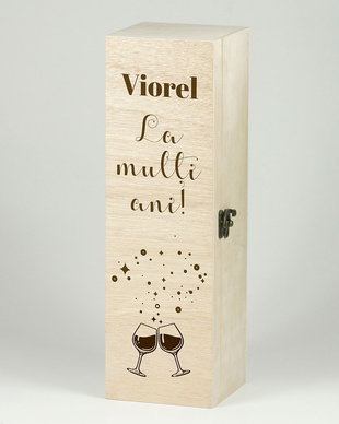 Cutie vin personalizata  La multi ani!