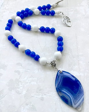 Set agate albastre & albe
