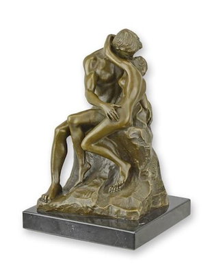 Sarutul- statueta din bronz pe soclu din marmura