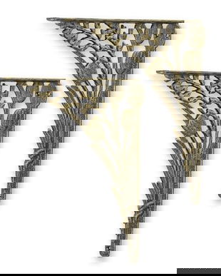 Set doua console din fier forjat cu model floral