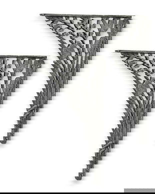 Set doua console din fier forjat cu model floral