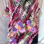 Poncho cu flori impaslite