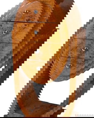 Comoda Art Deco lira din lemn masiv furniruit