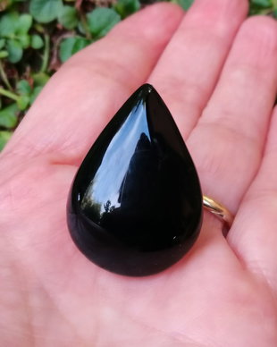 Inel Onix negru si Argint 925 - IN1126 - Inel negru, inel lacrima, inel pietre semipretioase, inel reglabil piatra mare, cadou sotie, cristaloterapie, cristale vindecatoare