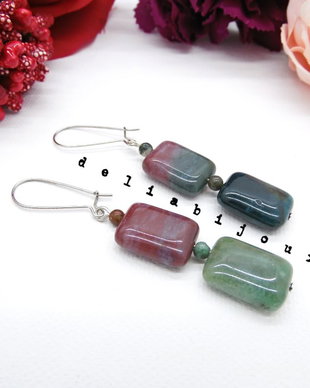 Cercei handmade unicat - agate indiene (cod696)