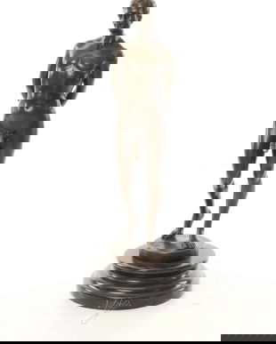 Barbat - statueta erotica pe soclu din marmura