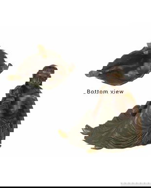 Femeie semidezbracata- statueta din bronz pictat