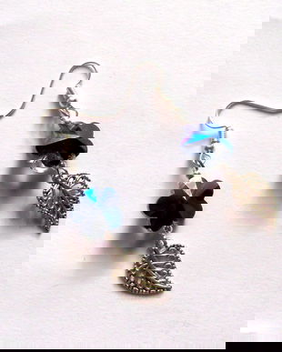 cercei cristale albastre cu reflexi 41715