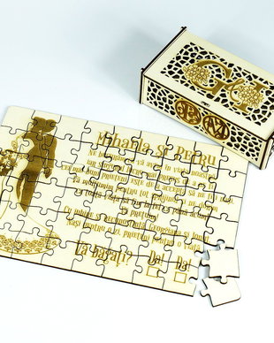 Cadou personalizat cerere nasi  puzzle lemn gravat