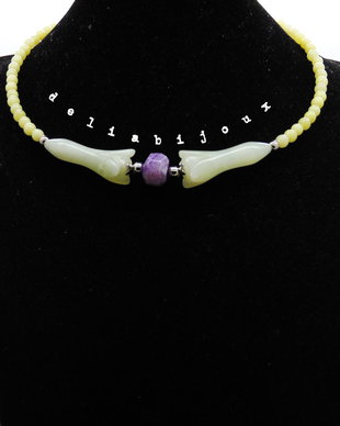 Colier handmade unicat - agate, jad, peridot (cod698)