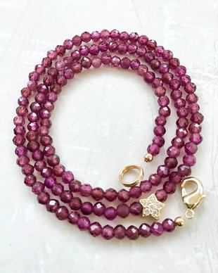 Colier CHOKER Granat bordo