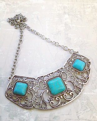 Colier boho turcoaz