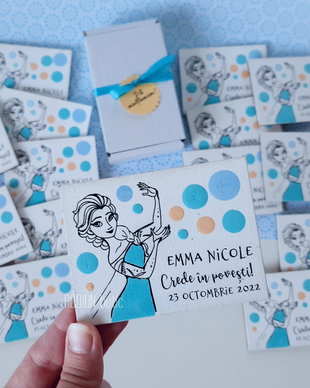Marturii botez Elsa Frozen handmade pictate manual